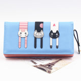 Envelope Women Wallet Cat Cartoon Wallet Long Creative Female Card Holder PU Wallet Coin Purses Girls