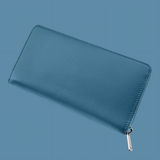 Breitbörse mit Reissverschluss blau