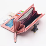 Envelope Women Wallet Cat Cartoon Wallet Long Creative Female Card Holder PU Wallet Coin Purses Girls