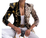 Fashion Style Pattern Style +Sleeve Length Closure Type Silhouette Type of Clothing Print Long Sleeve Double-Breasted Fitted Short Women's Blazer