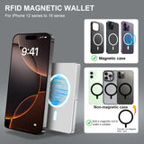 RFID Blocking Wallet Minimalist Slim Card Holder for Magsafe with Adjustable Stand, Metal Pop Up Magnetic Wallet for Men TOYFID-2
