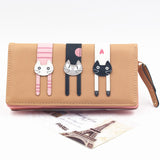 Envelope Women Wallet Cat Cartoon Wallet Long Creative Female Card Holder PU Wallet Coin Purses Girls