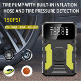 Car Jump Starter With Air Compressor Portable 12V Jump Starter Power Bank Battery Pack Lithium Battery Booster