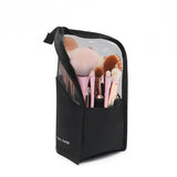 PURDORED 1 neceser con soporte para mujer, bolsa de maquillaje transparente con cremallera, organizador de viaje para brochas de maquillaje, neceser
