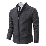 Chaqueta jacquard con cuello alto para hombre, otoño e invierno