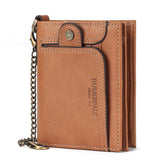 Anti-Magnetic Men's Wallet Leather Zipper Wallet Large Capacity Multi-Card Coin Pocket