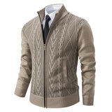 Chaqueta jacquard con cuello alto para hombre, otoño e invierno