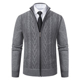 Chaqueta jacquard con cuello alto para hombre, otoño e invierno