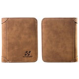 Cartera de lujo para hombre, de cuero suave y de negocios, plegable, tarjetero