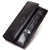 Leather Women's Wallet Long Leather Clutch Multi Card Coin Purse RFID Anti-magnetic Mobile Phone Bag