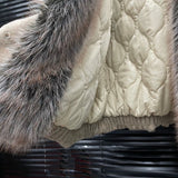 American Retro Long Wool Coat with Large Fur Collar for Women, Winter New Style, High-End Loose Thick Casual Hooded Cotton Coat