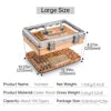 Caja humectadora transparente de gran capacidad para puros CIGARLOONG de material PET con virutas de cedro y higrómetro