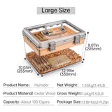 Caja humectadora transparente de gran capacidad para puros CIGARLOONG de material PET con virutas de cedro y higrómetro