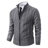 Chaqueta jacquard con cuello alto para hombre, otoño e invierno