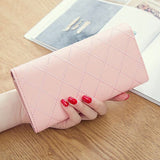 Womens Wallets and Purses Plaid PU Leather Long Wallet Hasp Phone Bag Money Coin Pocket Card Holder Female Wallets Purse