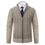 Chaqueta jacquard con cuello alto para hombre, otoño e invierno