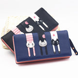 Envelope Women Wallet Cat Cartoon Wallet Long Creative Female Card Holder PU Wallet Coin Purses Girls