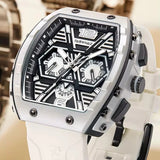 Luxury Fashion Transparent Sports Chronograph Men Water Resist Yellow Color Quartz Customized Watches