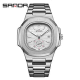 SANDA Business Classics Men Watch Luxury Fashion Quartz Wristwatch Male Stainless Steel Strap Waterproof Calendar Watch 7020