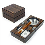 Cenicero Cortador Perforador de Cigarros Plegable Portátil con Acabado de Madera y Pintura de Piano Caja de Regalo Accesorios de Lujo para Cigarros Humidor Caja de Cigarros