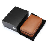 Custom Personalized Gift Waterproof 4-Finger Portable Travel Wood Tray Holder Leather Cigar Cases/Humidors Box Bag
