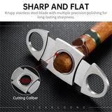 CIGARLOONG Tubo de Piel de Alta Calidad para Cigarros, Estuche Humidor para 3 Cigarros, Caja de Puros de Viaje Portátil de Lujo Duradera con Cortador