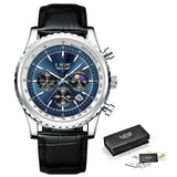 LIGE LG8989 Waterproof Luminous Mens Quartz Watch Wearable Devices Fashion Luxury for Men Watches Stainless Leather Wristwatch