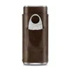 CIGARLOONG Tubo de Piel de Alta Calidad para Cigarros, Estuche Humidor para 3 Cigarros, Caja de Puros de Viaje Portátil de Lujo Duradera con Cortador