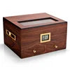 CIGARLOONG Humidor Portátil de Gran Capacidad de Madera de Cedro de Doble Capa Comercial con Higrómetro y Humidificador Incorporados