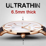 2025 Sports Wrist Watch OLEVS Luxury Men's Quartz Analog Display Date Watches Casual Genuine Leather Swim Watch Thin for Men