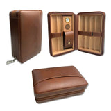Bolsa Humidora de Cuero de Lujo con Logotipo Personalizado para Cigarros, Acabado Lacado, Estuche Portátil de Viaje, Humidificador de Superficie Pulida