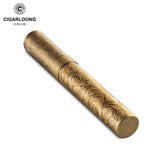 CIGARLOONG Cigar Tube Humidor in Gift Box Luxury Style Alloy Small Size Cigar Tube for One Cigars
