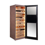 Raching RR980 Brown Biggest Capacity Electronic Cigar Humidor With Cigar Resistance Detection Function