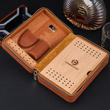 Hot Selling Crocodile Pattern Leather Cigar Humidor Case Portable Travel Waterproof Zipper Cigar Holder Luxury Gift for Men