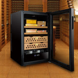 Lubinsky Armario de puros de madera de cedro, humidor electrónico inteligente de puros con temperatura y humedad constantes de frecuencia variable
