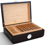 Hot Sale Cedar Wood Cigars Travel Cigar Cabinet Humidor Piano Lacquer Storage Case Humidifier Handmade Moisture-Proof