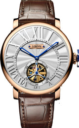 For LOBINNI Custom Luxury Men's Mechanical Watch Waterproof Automatic with Stainless Steel and Leather Band Business Style