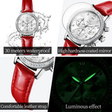 OLEVS 9933 Fashion Ladies Watches White Leather Female Waterproof Quartz Watch Women Watch Reloj