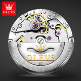 OLEVS 6653 Men's Flywheel design Automatic Mechanical Watch Deep Waterproof Stainless Steel Strap Sapphire Mirror Men Clock