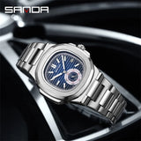 SANDA Business Classics Men Watch Luxury Fashion Quartz Wristwatch Male Stainless Steel Strap Waterproof Calendar Watch 7020