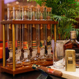 Guevara 10 Tubos Humidor de Escritorio Soporte para Puros Tubo de Ensayo Gabinete Multifuncional Humidor Accesorios para Puros Lujo