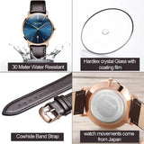 2025 Sports Wrist Watch OLEVS Luxury Men's Quartz Analog Display Date Watches Casual Genuine Leather Swim Watch Thin for Men