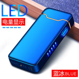 New Ignition Arc USB Electric Lighter Metal Rechargeable Cigar Lighter Battery Display Big Flame Lighter Gift