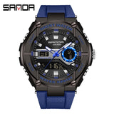 SANDA New Men's Watches Outdoor Sport Quartz Digital Watch 50M Waterproof Wristwatch for Men Relogio Masculino 3123 Clock