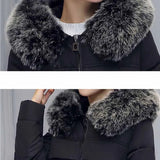 Parka de algodón gruesa para mujer, chaqueta con cuello de piel, capucha, corte A, larga, acolchada, G388