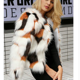 Winter women's new faux fox round neck short plus size jacket