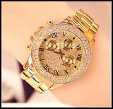 Surprise Price Luxury Quartz Watch Men Rhinestone Hop Steel Diamonds Gold Women's Watch
