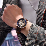 PAGANI DESIGN PD-1796 Automatic Mechanical Men Watches PU Leather Strap 100M Waterproof Timepiece Fashion Wristwatch for Men