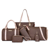 2022 New Ladies Fashion Handbags Set Wholesale Mini Purse Casual Tote Durable Zipper Closure 6 Pieces Women's Shoulder Bags