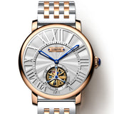 For LOBINNI Custom Luxury Men's Mechanical Watch Waterproof Automatic with Stainless Steel and Leather Band Business Style